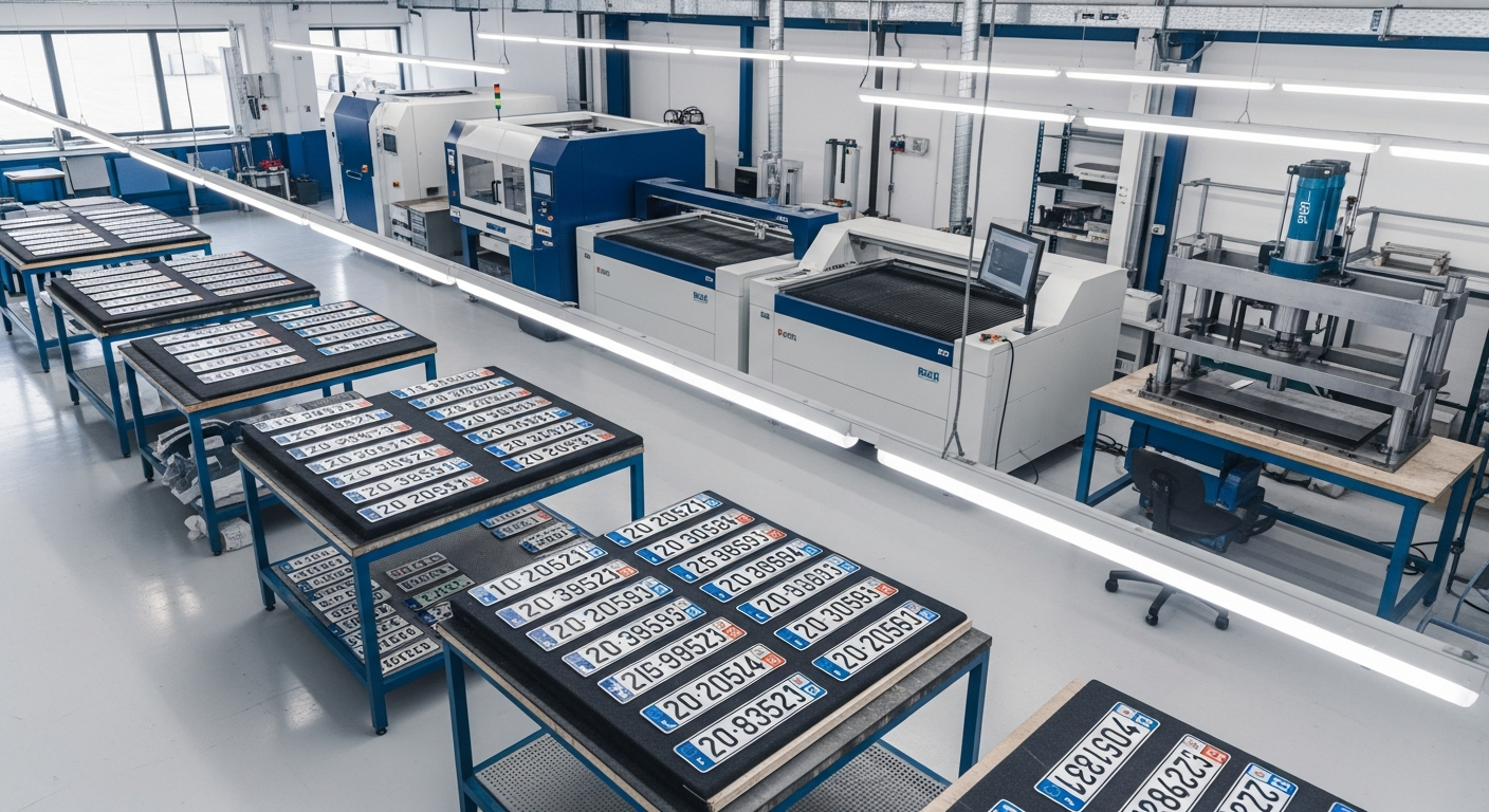 Gros plan sur une plaque d'immatriculation personnalisée avec logo régional